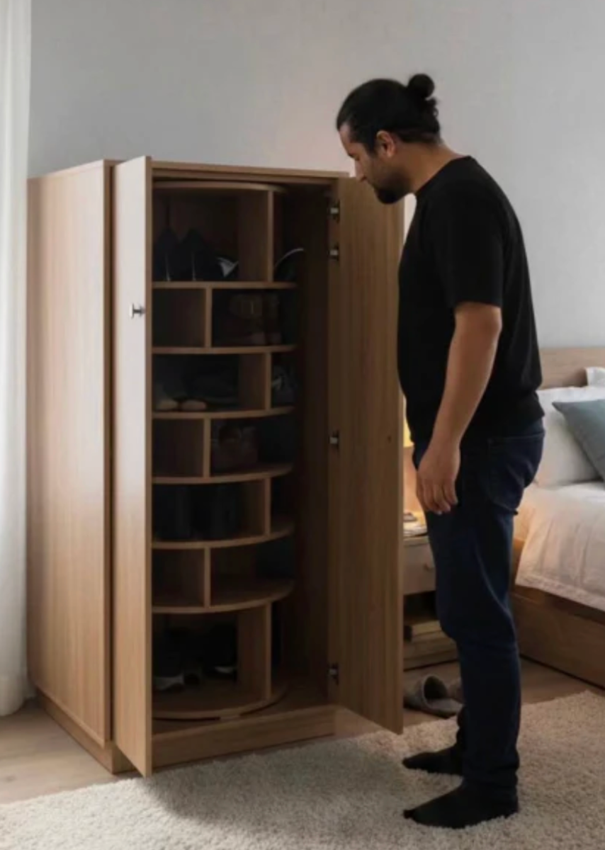 ORYVIA Luxe Revolving Shoe Cabinet – Smart 360° Storage