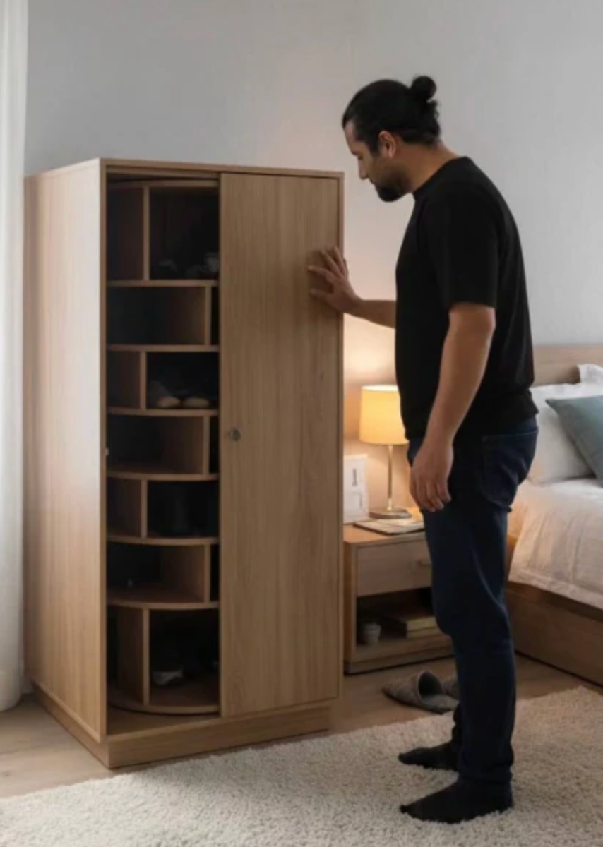 ORYVIA Luxe Revolving Shoe Cabinet – Smart 360° Storage