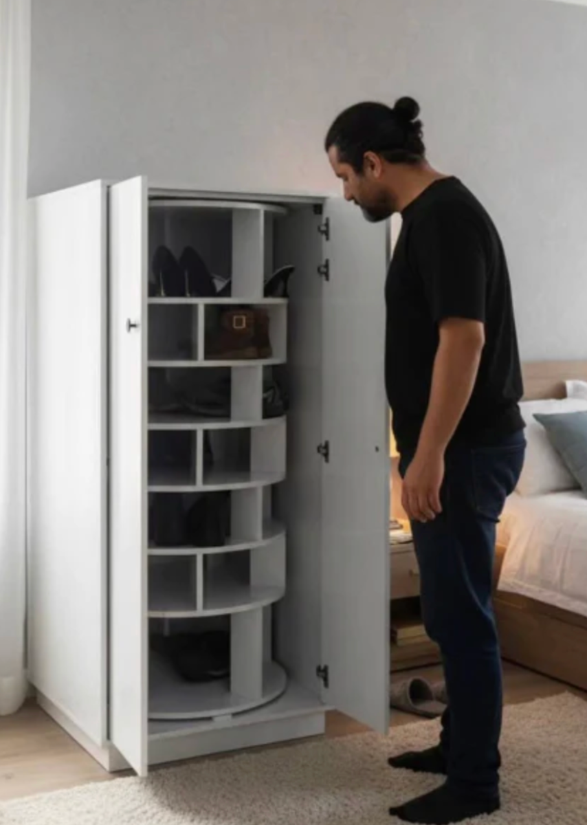 ORYVIA Luxe Revolving Shoe Cabinet – Smart 360° Storage